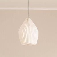 ValueLights | Easy Fit White Geometric Origami Teardrop Paper Pleated Light Shade Living Room Bedroom Lampshade | Shades, Home Décor & Improvement Essential | 295mm Shade Width