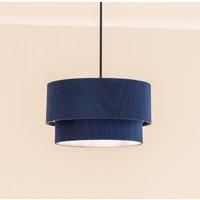 ValueLights | Easy Fit Bue 2 Tier Ruched Crinkle Light Shade Living Room Bedroom Hallway Lampshade | Shades, Home Décor & Improvement Essential | 310mm Shade Width