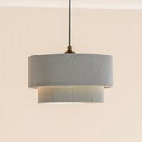 ValueLights | Easy Fit Grey 2 Tier Ruched Crinkle Light Shade Living Room Bedroom Hallway Lampshade | Shades, Home Décor & Improvement Essential | 310mm Shade Width