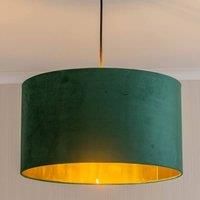 35cm Lampshade Ceiling Light Shade Metallic Inner Easy Fit Velvet Drum LED Bulb