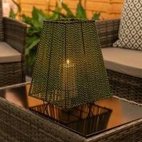 Battery Operated Outdoor Green Rope Candle Lantern Garden Path Lamp LED Light