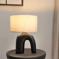 Lia Black Abstract Arch Ceramic Table Lamp Base Bedroom Hallway Living Room