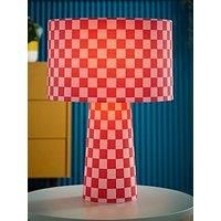 ValueLights | Pritchard Pink Checkerboard Drum Shade Full Fabric Table Lamp | Table Lamps, Home Décor & Improvement Essential