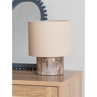 ValueLights | Melanie Dark Marble Effect Table Lamp with Natural Linen Lamp Shade | Table Lamps, Home Décor & Improvement Essential