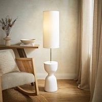 ValueLights | Esme Linen Tall Lamp Shade Ceramic Table Base Midi Floor Lamp | Floor Lamps, Home Décor & Improvement Essential