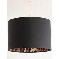 ValueLights | Oasis Black Fabric with Leopard Print Inner Drum Ceiling Small Lamp Shade