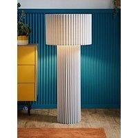ValueLights | Lenny Stone Grey Drum Lamp Shade Colour Drench Ribbed Fabric Midi Floor Lamp | Floor Lamps, Home Décor & Improvement Essential