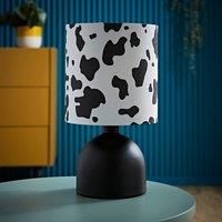 ValueLights | Miley Cow Print Drum Lamp Shade Matte Black Table Lamp | Table Lamps, Home Décor & Improvement Essential