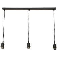 ValueLights Shaw Diner Bar 3 Drop Chrome Gold Black Adjustable Ceiling Light