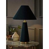 Velvet Table Lamp Living Room Bedside Light Cone Lampshade Bedroom Gold Base