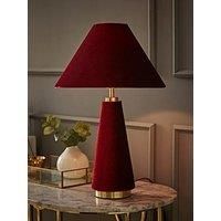 Velvet Table Lamp Living Room Bedside Light Cone Lampshade Bedroom Gold Base