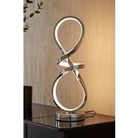 Integrated LED Table Lamp Chrome Swirl Living Room Bedroom Warm Touch Light