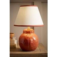 ValueLights | Gourdette Burnt Orange Glazed Table Lamp with Tapered Trim Lamp Shade | Table Lamp, Home Décor & Improvement Essential