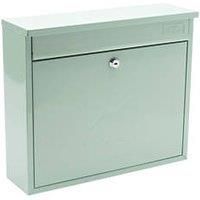 Burg Wachter MB02CG Chartwell Green Elegance Wall Mounted Galvanised Steel Lockable Weatherproof Post Box, 36x31x10cm