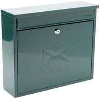Sterling Elegance Galvanised Steel Wall Mounted Postbox, Green