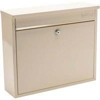 Burg-Wachter MB02AC Antique Cream Elegance Wall Mounted Galvanised Steel Lockable Weatherproof Post Box - 36x31x10cm