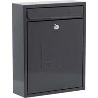Burg Wächter MB05A Compact Wall Mounted Galvanised Steel Postbox, Anthracite