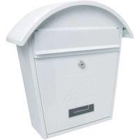 Burg Wachter MB06 Classic 2 Wall Mounted Galvanised Steel Lockable Weatherproof Post Box White-36x38x13cm, Matt White, 364x380x134mm