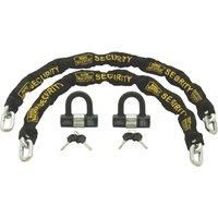Burg-Wachter Duo Kit Sold Secure Diamond & Gold 10mm Keyed Alike Chain Twin Pack, Black, 1M