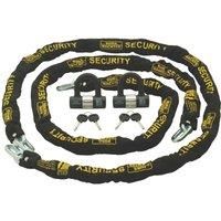 Burg-Wachter Duo Kit Sold Secure Diamond & Gold 10mm Keyed Alike Chain Twin Pack, Black, 2M