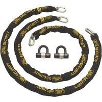 Burg-Wachter Hardened Steel Heavy Duty Security Kit: 2 x Chain, 2 x Lock & 2 2m x 12mm (690YY)