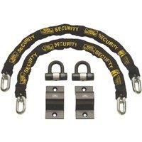 Burg-Wachter Sold Secure Diamond & Gold 12mm Keyed Alike Chain Lock & Ground Anchor Twin Pack, Black, 1M