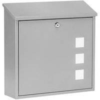 Burg-Wachter MB08S Aire Wall Mounted Galvanised Steel Lockable Weatherproof Post Box - Silver - 37x36x11cm