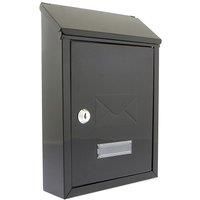 Sterling MB09BK Burg Wächter Avon Rear Entry Wall Mounted Galvanised Steel Lockable Weatherproof Post Box - Black - 214 x 304 x 70 mm