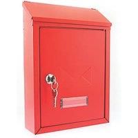 Sterling MB09R Burg Wächter Avon Rear Entry Wall Mounted Galvanised Steel Lockable Weatherproof Post Box - Red - 21x30x7cm