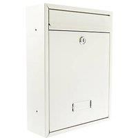 Sterling MB19 Trent Wall Mounted Galvanised Steel Lockable Weatherproof Post Box, White, 260x340x88mm