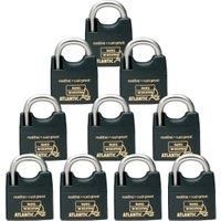 Burg Wachter Brass Keyed Long Shackle Padlock 40mm - Pack of 5