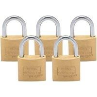 Burg-Wachter MAGNO Keyed Alike Padlock Set 50mm (5 Pack) in Brass