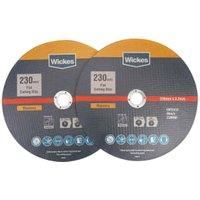 Wickes Masonry Flat Cutting Disc 230mm  Pack of 2