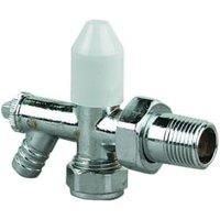 Primaflow 15mm Thermostatic Radiator Valve with Intergrated Drain Off Valve - White