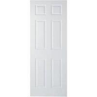 Wickes Woburn White Grained Moulded Fully Finished 6 Panel Internal Door  1981mm x 762mm