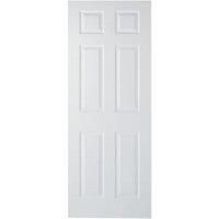 Wickes Woburn White Grained Moulded Fully Finished 6 Panel Internal Door  1981mm x 762mm