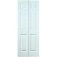 Wickes Woburn White Grained Moulded 6 Panel Internal Bi-Fold Door - 1981mm x 762mm