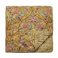 Morris & Co Seasons by May Saffron 265x260cm Quilted Throw