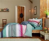 Joules Cotswold Stripe 100% Cotton Percale Duvet Cover Set Pink, Green and White