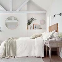 PURE BACHELORS BUTTON CLIPPED MATELASSE DUVET COVER WHITE