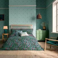 Morris & Co Vine Duvet Cover Set King Size Teal & Lilac