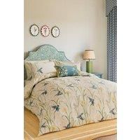 National Trust Kingfisher & Iris Duvet Cover Set Super King Size Azure & Linen