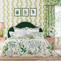 Sanderson Sycamore & Oak Duvet Cover Set Double Botanical Green