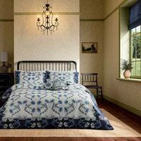 Morris & Co for V&A Scrolling Carnation Duvet Cover Set Double Indigo & Ivory