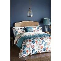 Sanderson Jackfruit Duvet Cover Set Super King Size Indigo & Papaya