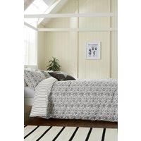 Helena Springfield Byron Cotton Duvet Cover Set Grey Super King Duvet Cover + 2 Pillowcases