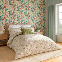 Sanderson April's Garden Duvet Cover Double Olive & Mulberry