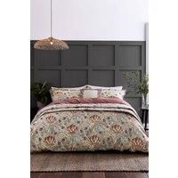 Morris & Co Artichoke Cover Set Single Dove Grey & Wine