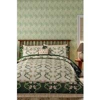 Morris & Co Scrolling Carnation Cover Duvet Set Olive And Ivory