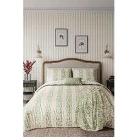 Helena Springfield Harvest Moon Oak Stripe Duvet Cover Set Green & Pink
